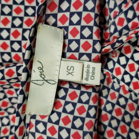 (XS) Joie 100% Silk Geometric Flowy Blouse Business Casual Luxury Formal - Picture 3 of 12